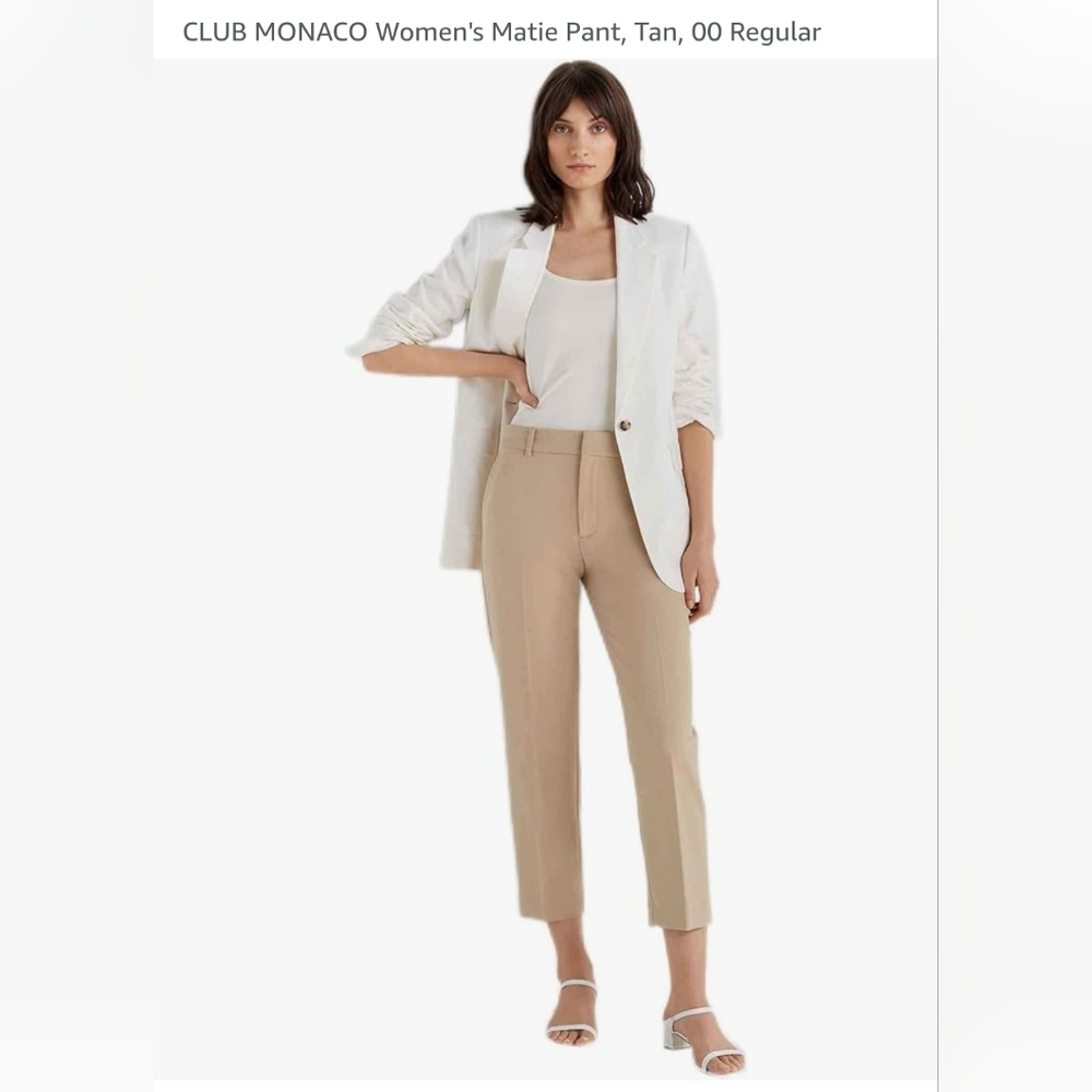 Club Monaco Women's Matie Pants Tan/Cream Size 12 Cropped NWT